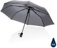21" Impact AWARE RPET 190T auto-open sateenvarjo, antrasiitti liikelahja logopainatuksella